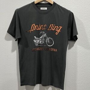 Anine Bing Black Tee with Orange Graphic